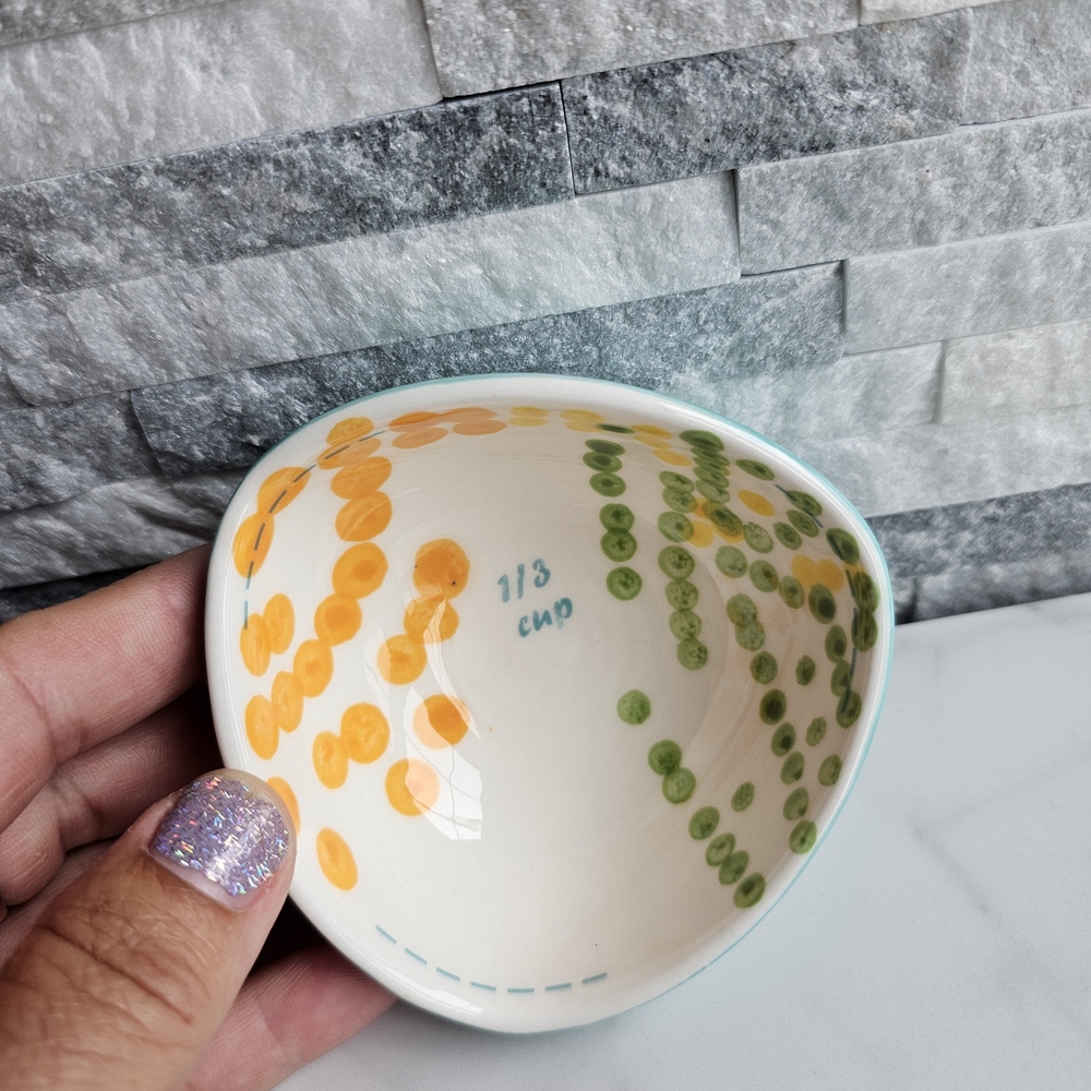 Anthropologie Measuring Cups With Artistic Dot Patterns - Picture 4 of 11